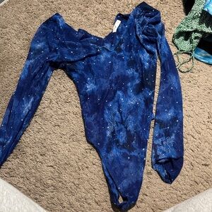 Socialite Blue Starry Long Sleeve Bodysuit